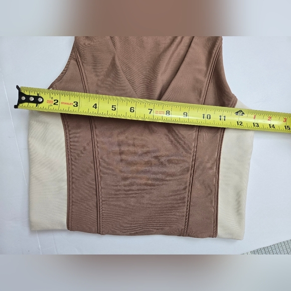 Abercrombie & Fitch Brown and Cream Fitted Crop Tank -Size S - Picture 3 of 5